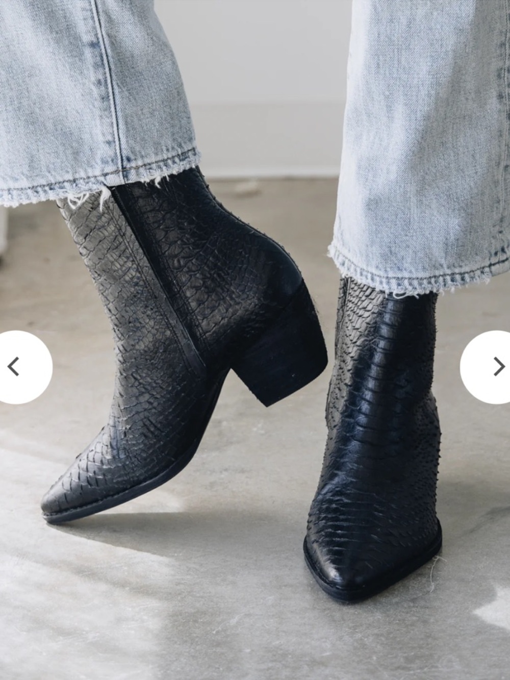 MATISSE Caty Leather Reptile Heeled Boots Black‎ Sz 10 Moto Boho Festival Biker